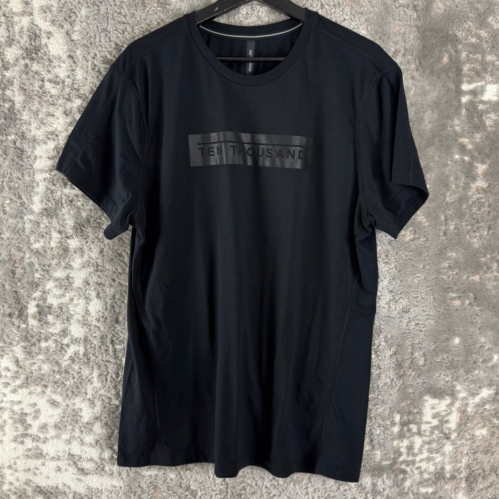 Ten Thousand Size XL Durable Logo Graphic Training Gym T-Shirt Black Men‎